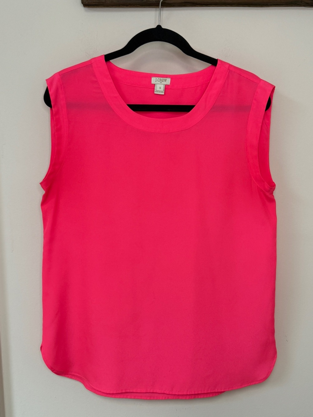 J.Crew: Women's Vibrant Hot Pink Sleeveless Shell Top, Size S